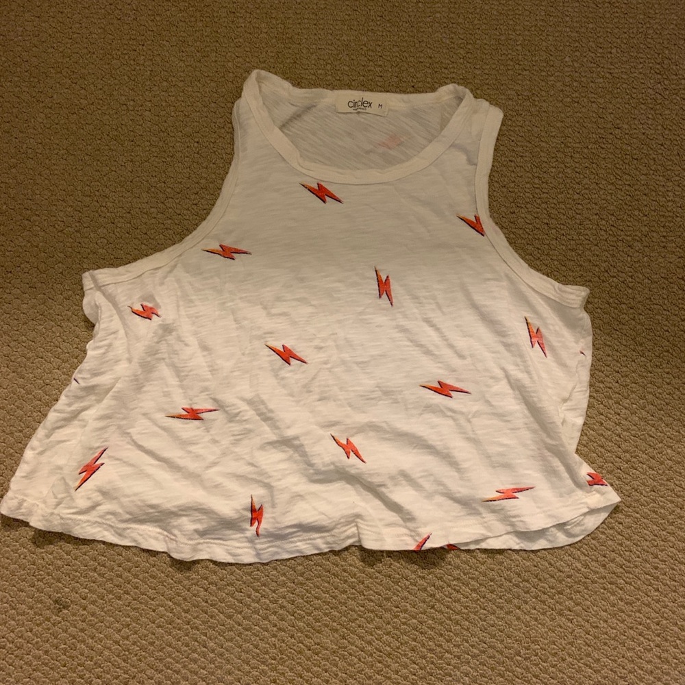 Circlex white lightening bolt tank